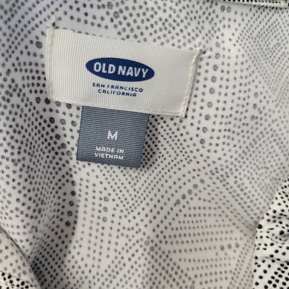 Old Navy Romper Womens Medium Geometric Print Button Front Shorts Rayon Playsuit - Picture 3 of 14